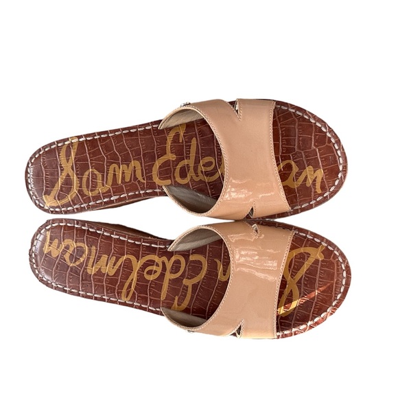 Sam Edelman Darlene Nude Patent Leather Cork Wedge 8.5 - Picture 1 of 2